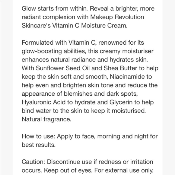 Revolution Skincare Vitamin C Moisture Cream New - Picture 9 of 11